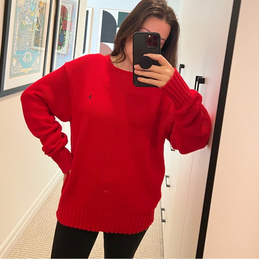 Ralph Lauren Red Crew Neck Sweater